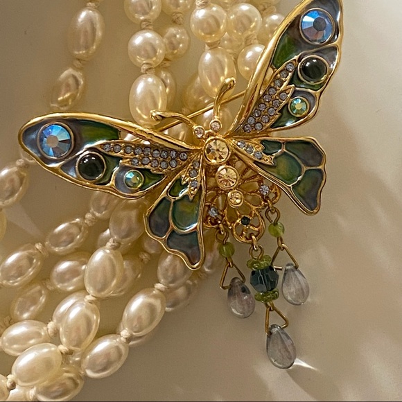 Kirks Folly Collectible Butterfly With Enamel AB Rhinestone Brooch - Picture 12 of 12